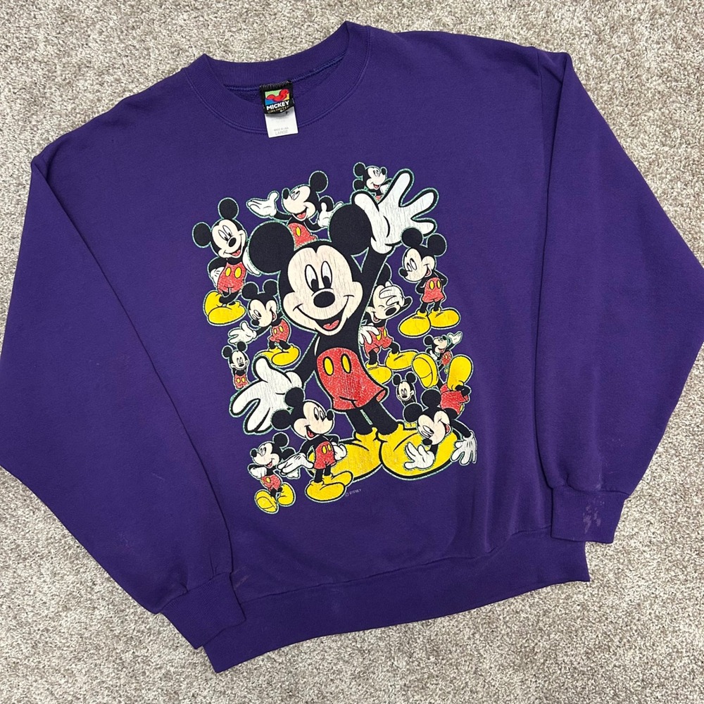 Vintage Mickey Mouse Disney Crewneck Sweatshirt Mickey Unlimited Large USA Made